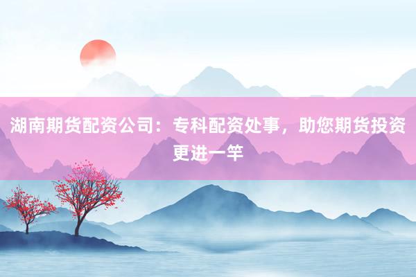 湖南期货配资公司：专科配资处事，助您期货投资更进一竿