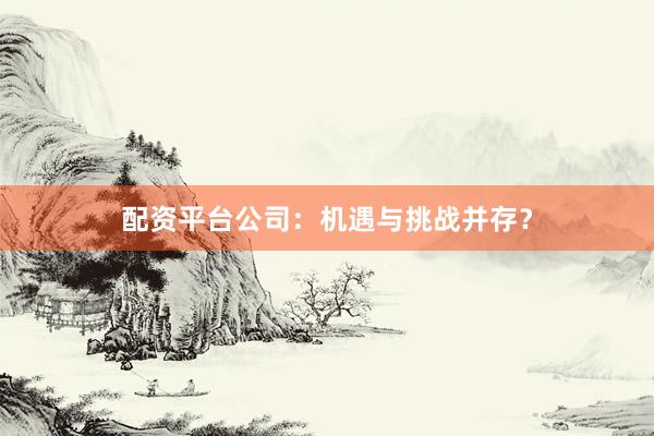 配资平台公司：机遇与挑战并存？