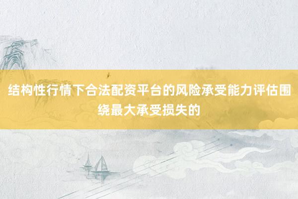 结构性行情下合法配资平台的风险承受能力评估围绕最大承受损失的