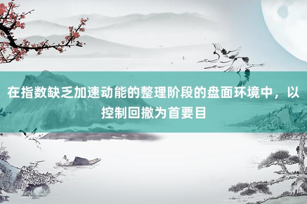 在指数缺乏加速动能的整理阶段的盘面环境中，以控制回撤为首要目
