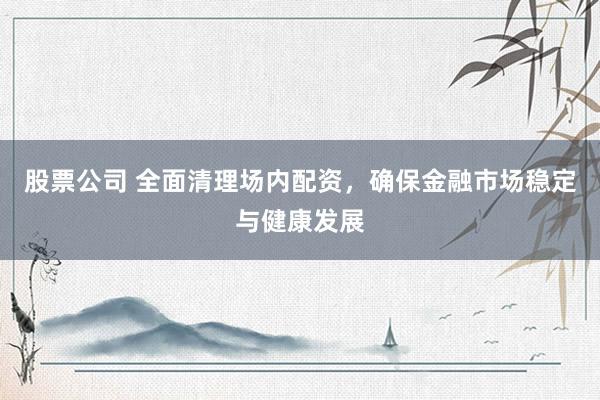股票公司 全面清理场内配资，确保金融市场稳定与健康发展