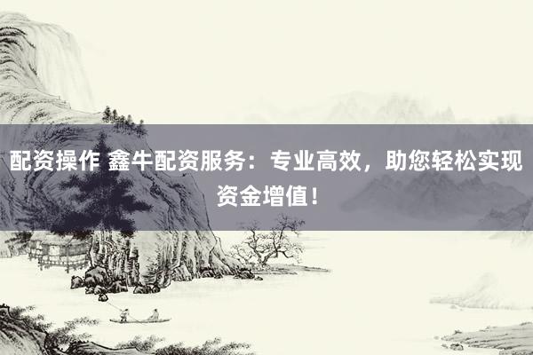 配资操作 鑫牛配资服务：专业高效，助您轻松实现资金增值！
